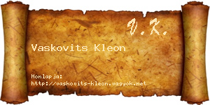Vaskovits Kleon névjegykártya